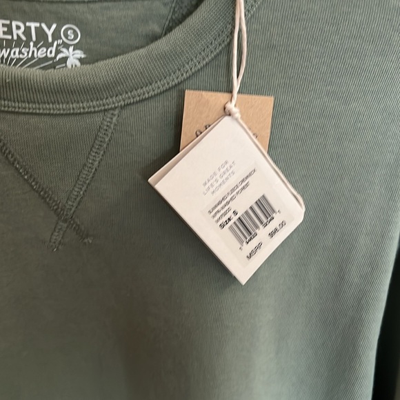 NWT Faherty Sunwashed Fleece Crewneck Washed Forest Size Small - Picture 4 of 4